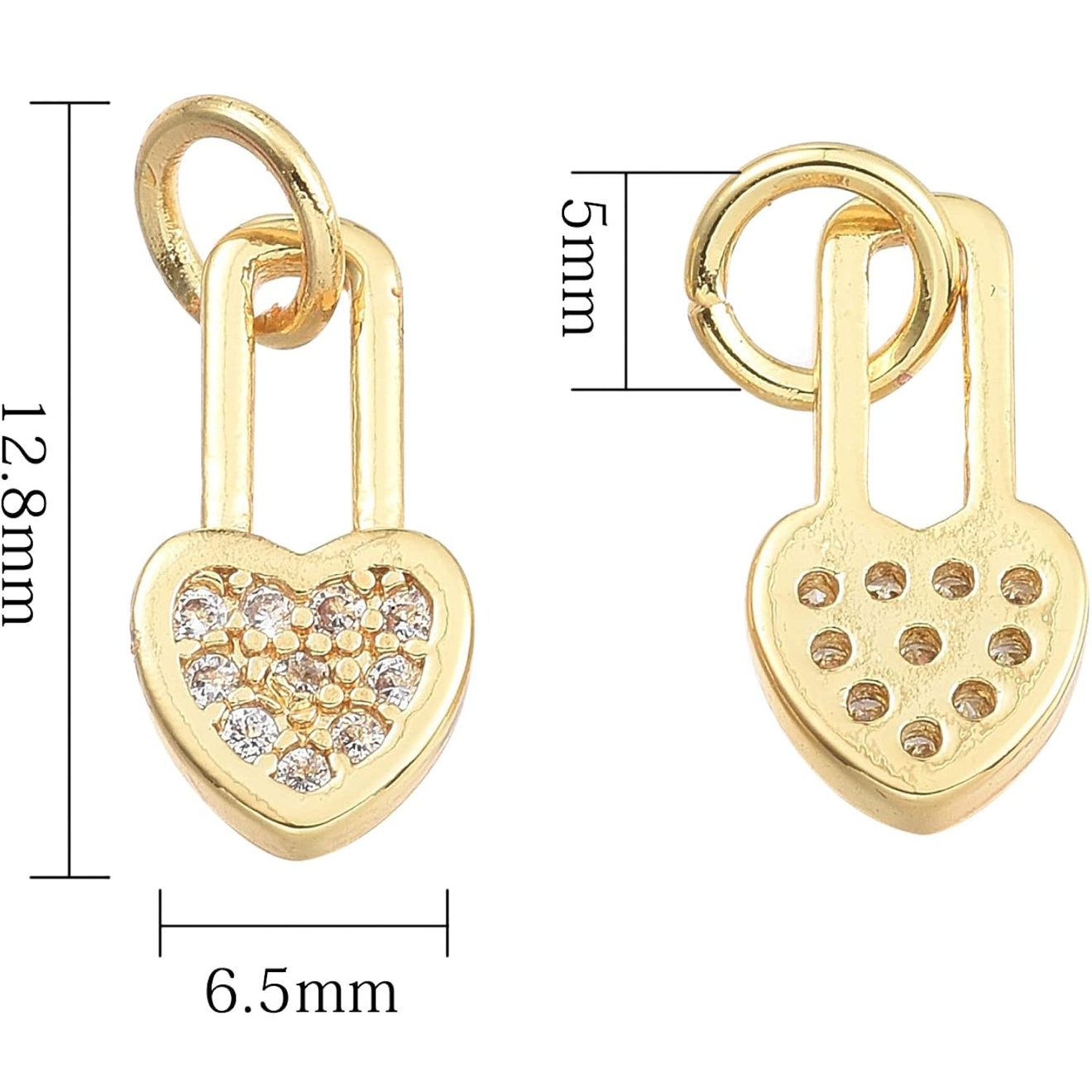 Herzförmiger Schloss-Anhänger mit funkelnden Steinen