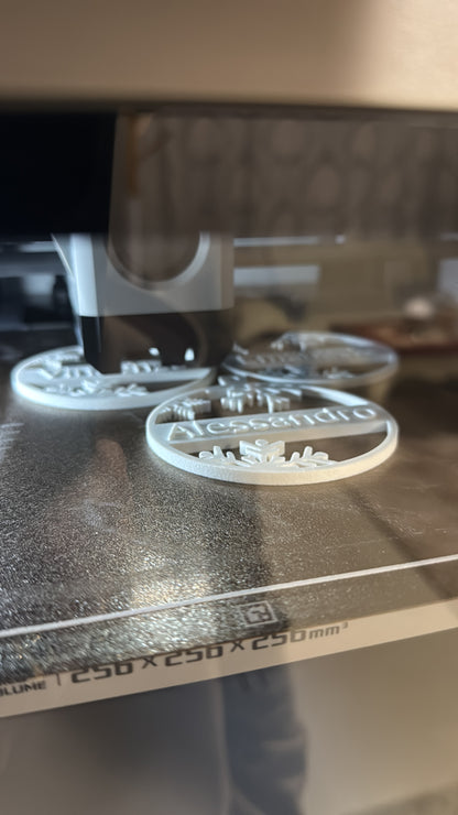 Personalisierte 3D-gedruckte Weihnachtskugeln