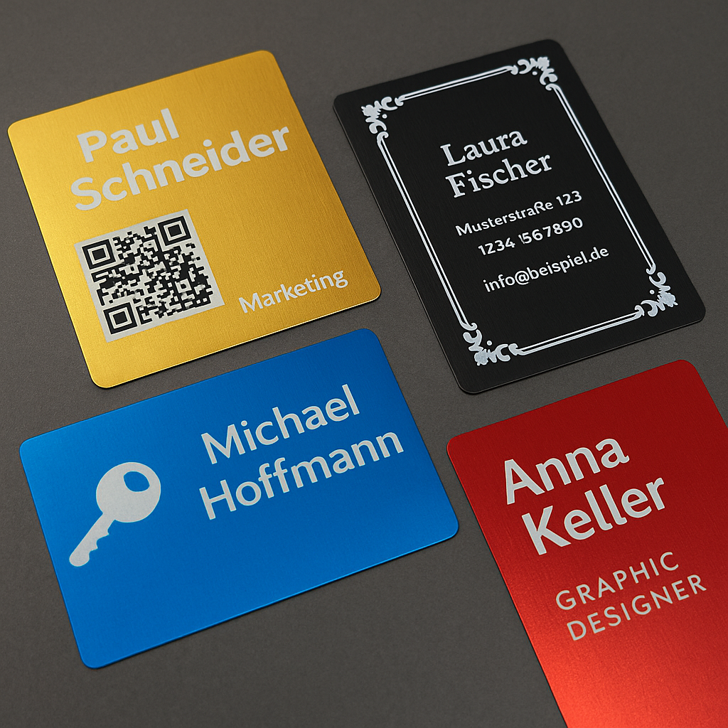 Visitenkarten - Premium Qualität aus Aluminium - Personalisiert