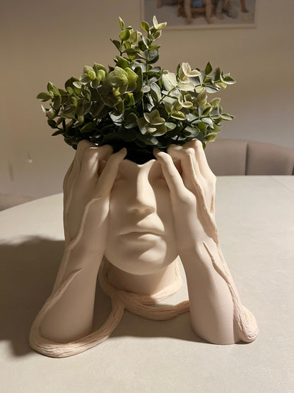 Vase "Gesicht in Händen" 3D gedruckt