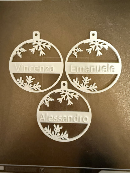 Personalisierte 3D-gedruckte Weihnachtskugeln