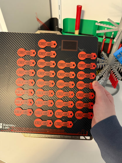 Personalisierte Einkaufswagenchips 3D gedruckt + graviert