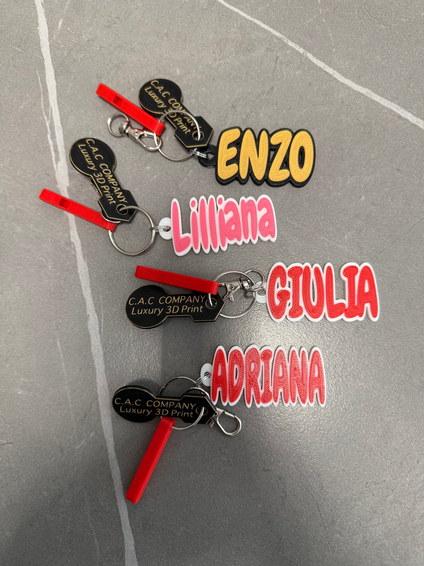 Personalisierte Namensschlüsselanhänger in 3D