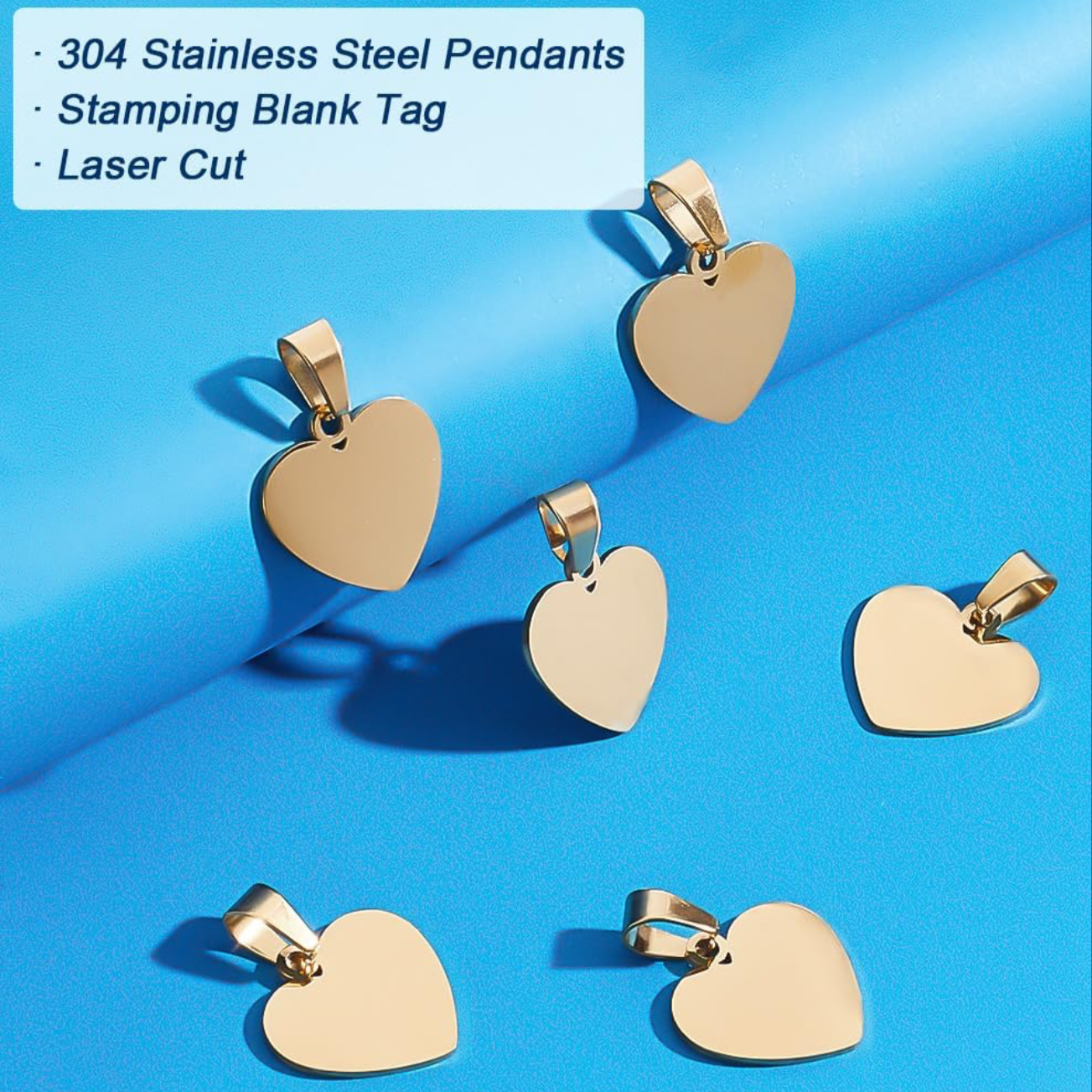 Vergoldeter Herzanhänger aus Edelstahl – Personalisierbar