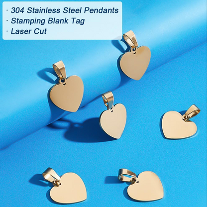 Vergoldeter Herzanhänger aus Edelstahl – Personalisierbar