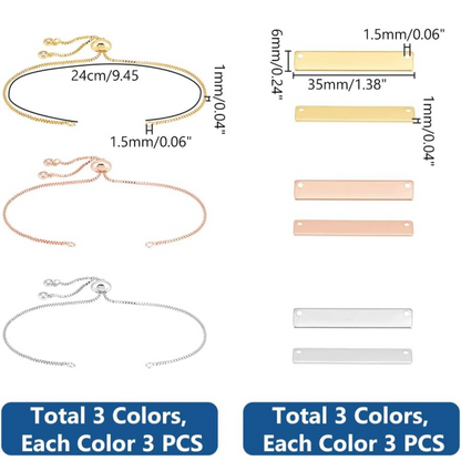 Personalisierbare Armbänder in 3 farben