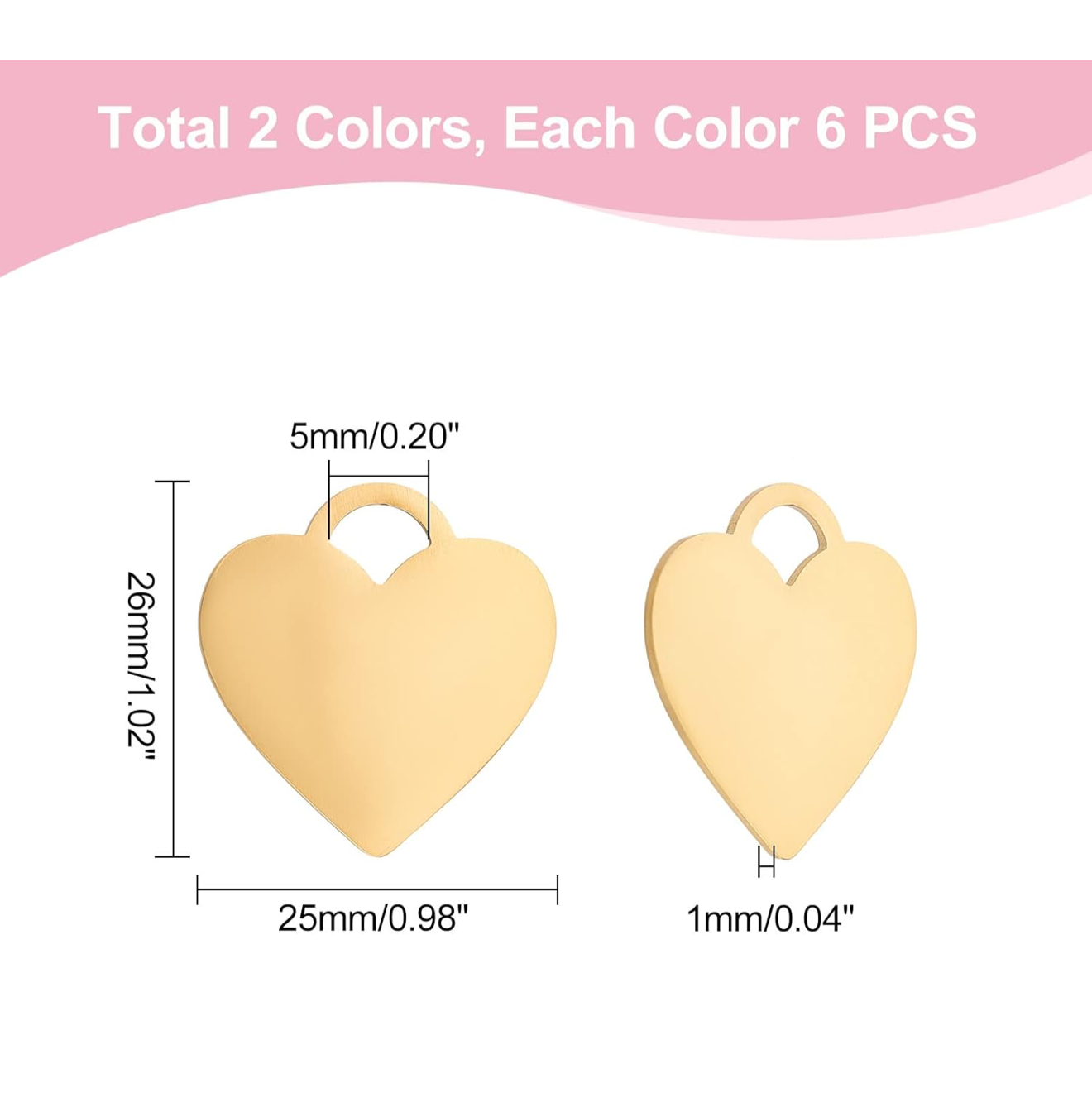Herzanhänger aus Edelstahl – Gold oder Silber