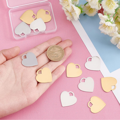 Herzanhänger aus Edelstahl – Gold oder Silber