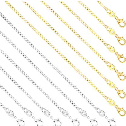 Halsketten in Silber und Gold 45cm