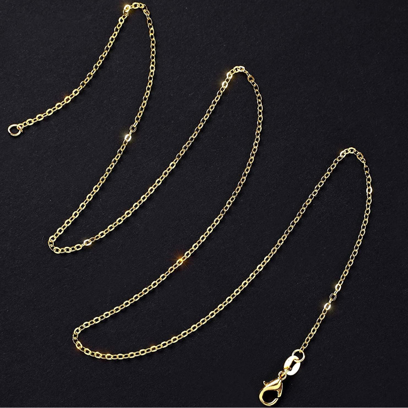 Halsketten in Silber und Gold 45cm