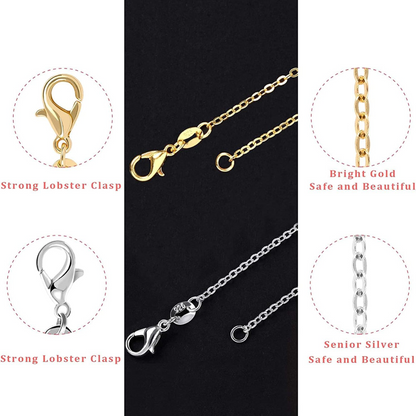 Halsketten in Silber und Gold 45cm