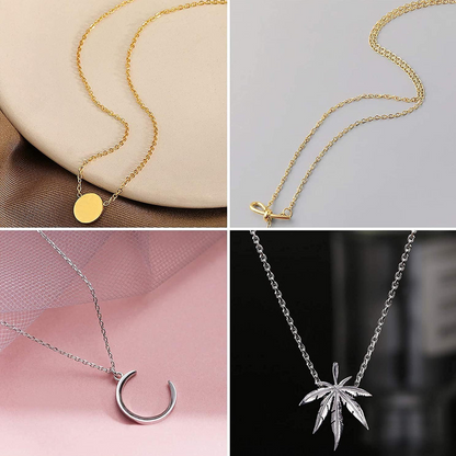 Halsketten in Silber und Gold 45cm