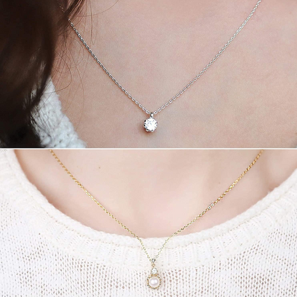 Halsketten in Silber und Gold 45cm