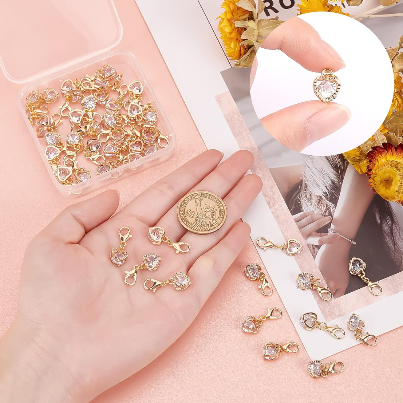 Herz Anhänger Gold mit Kristall