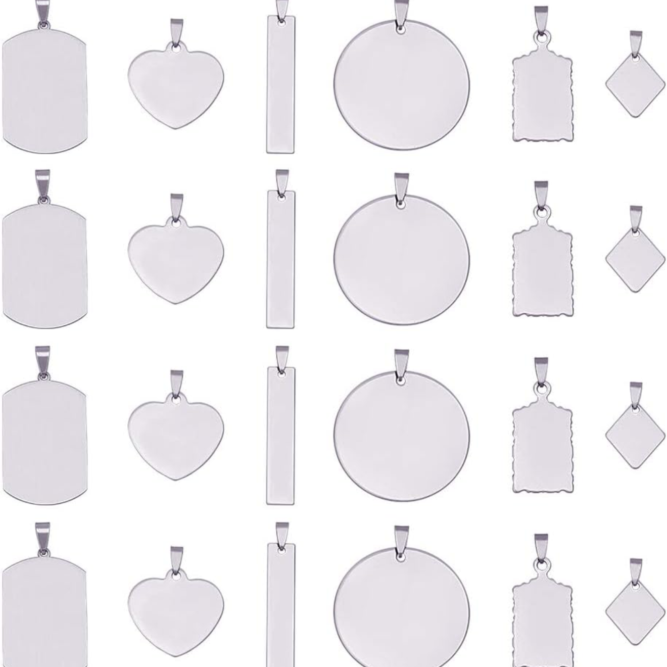 Gemischte Edelstahl Anhänger Silber
