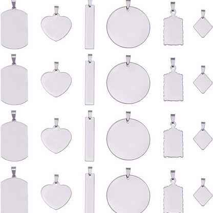 Gemischte Edelstahl Anhänger Silber