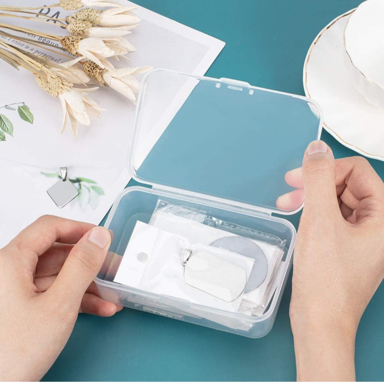 Gemischte Edelstahl Anhänger Silber