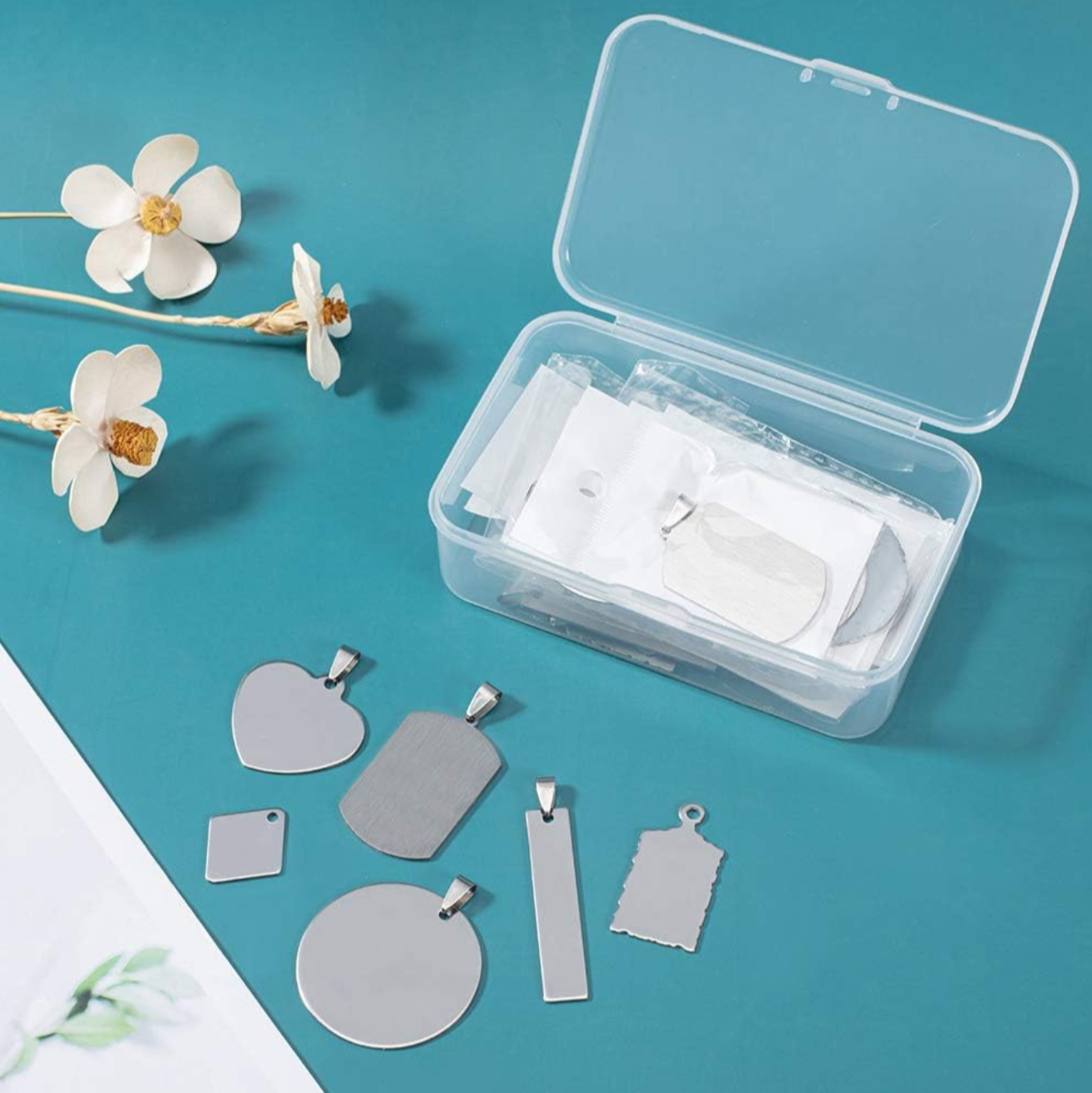 Gemischte Edelstahl Anhänger Silber