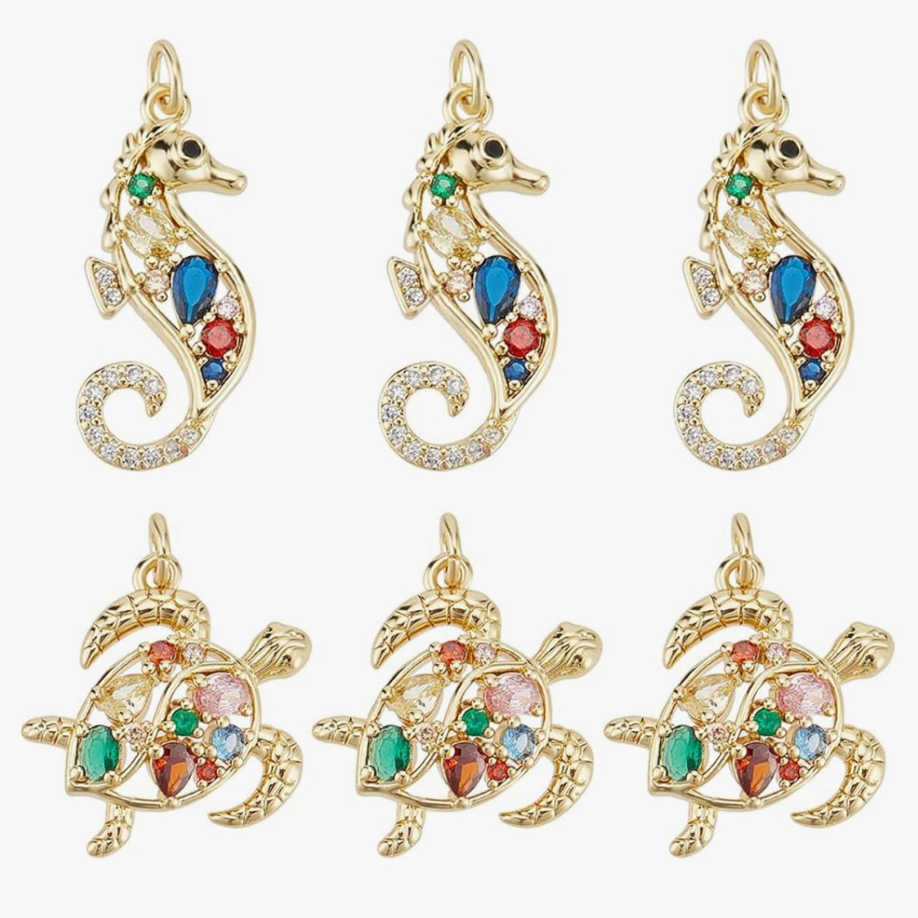 Meeresanhänger Gold mit Diamanten