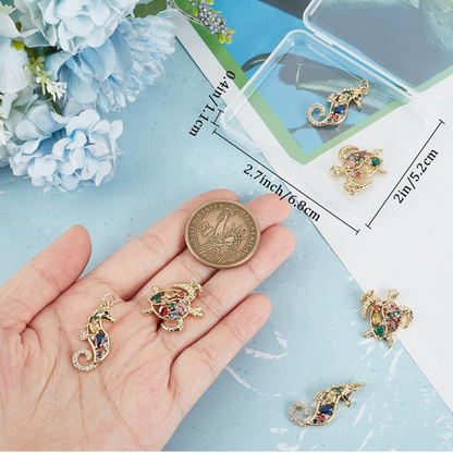 Meeresanhänger Gold mit Diamanten