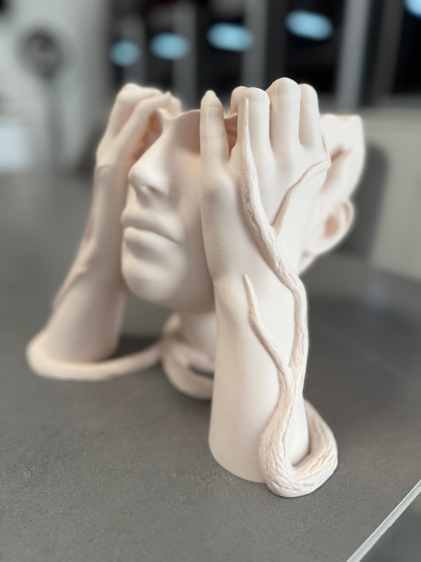 Vase "Gesicht in Händen" 3D gedruckt