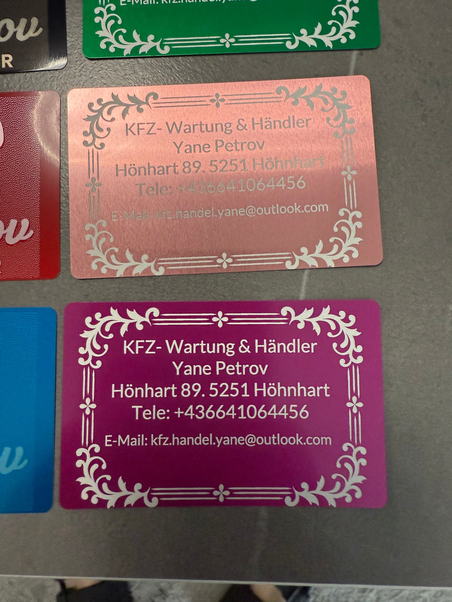 Visitenkarten - Premium Qualität aus Aluminium - Personalisiert