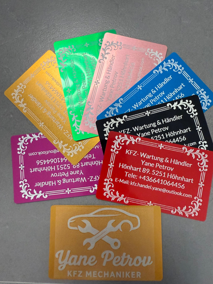Visitenkarten - Premium Qualität aus Aluminium - Personalisiert