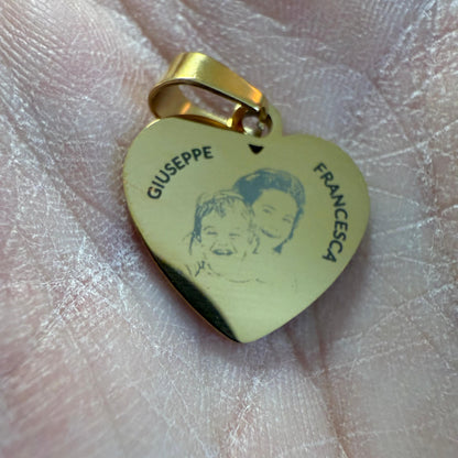 Personalisierter Anhänger in Herzform + Halskette SET