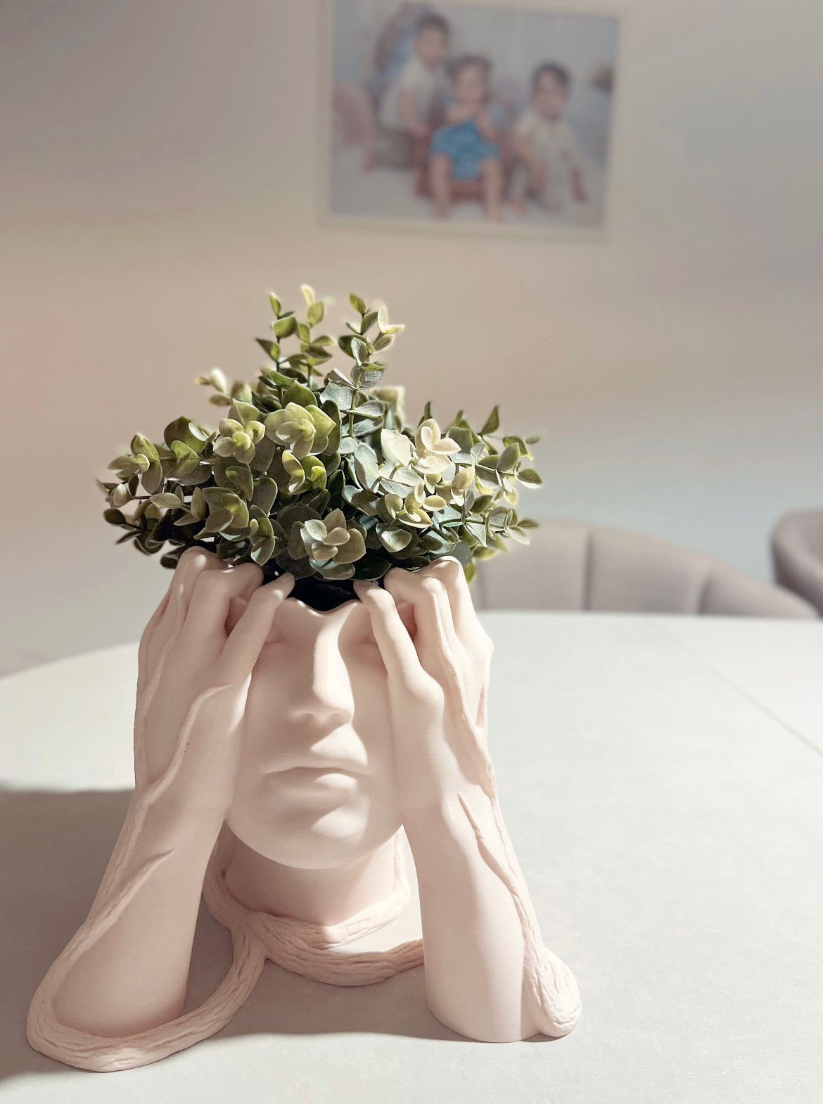 Vase "Gesicht in Händen" 3D gedruckt